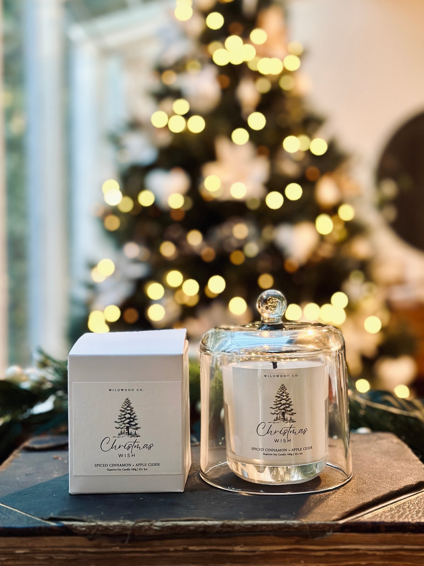 GIFT SET - Christmas Wish Candle 180g with Glass Cloche