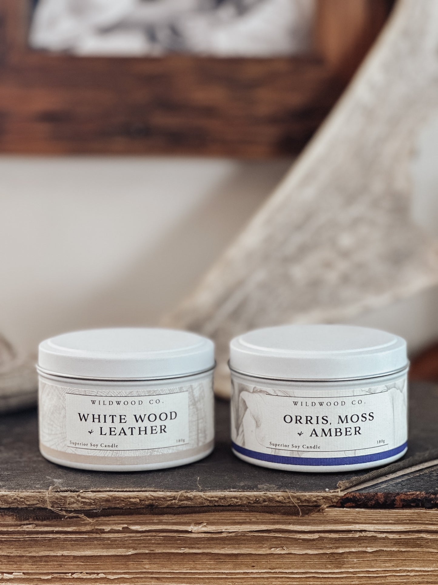 WHITE WOOD & LEATHER with Blood Orange, Vanilla + Nutmeg | 180g