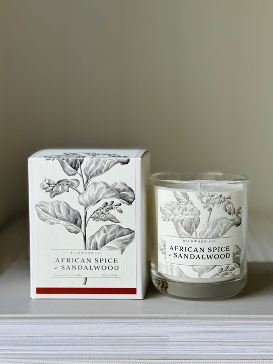 AFRICAN SPICE + SANDALWOOD with Fresh Citrus + Sweet Geranium